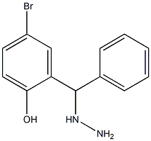 1-((5-bromo-2-hydroxyphenyl)(phenyl)methyl)hydrazine,,结构式