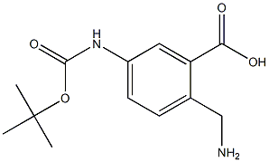 2-(aminomethyl)-5-(tert-butoxycarbonylamino)benzoic acid Struktur
