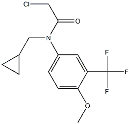 2-chloro-N-(cyclopropylmethyl)-N-(3-(trifluoromethyl)-4-methoxyphenyl)acetamide Struktur