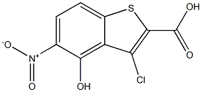 3-chloro-4-hydroxy-5-nitrobenzo[b]thiophene-2-carboxylic acid Struktur