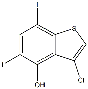 3-chloro-5,7-diiodobenzo[b]thiophen-4-ol Struktur