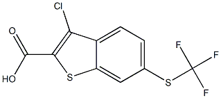 3-chloro-6-(trifluoromethylthio)benzo[b]thiophene-2-carboxylic acid 结构式