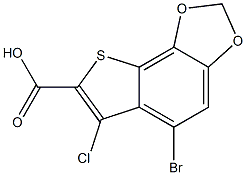 5-bromo-6-chloro-2,3-dihydrothieno[2,3-e][1,3]benzodioxole-7-carboxylic acid 化学構造式