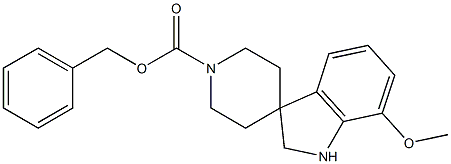 benzyl 7-methoxyspiro[indoline-3,4'-piperidine]-1'-carboxylate 化学構造式