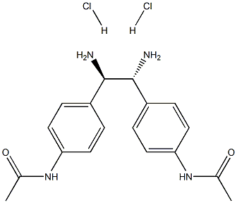 (R,R)-1,2-Bis(4-acetamidophenyl)-1,2-ethanediamine dihydrochloride 化学構造式