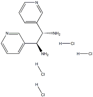 (S,S)-1,2-二(3-吡啶)-1,2-乙二胺四盐酸盐,,结构式