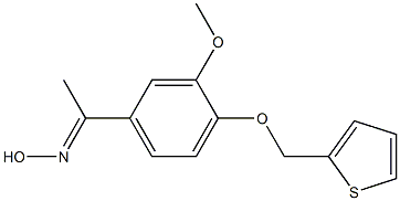 (1E)-1-[3-methoxy-4-(thien-2-ylmethoxy)phenyl]ethanone oxime 化学構造式