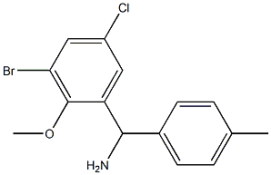 (3-bromo-5-chloro-2-methoxyphenyl)(4-methylphenyl)methanamine,,结构式