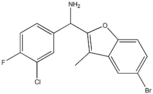 (5-bromo-3-methyl-1-benzofuran-2-yl)(3-chloro-4-fluorophenyl)methanamine 化学構造式