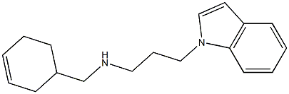 (cyclohex-3-en-1-ylmethyl)[3-(1H-indol-1-yl)propyl]amine 化学構造式