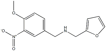 (furan-2-ylmethyl)[(4-methoxy-3-nitrophenyl)methyl]amine 化学構造式