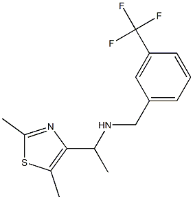[1-(2,5-dimethyl-1,3-thiazol-4-yl)ethyl]({[3-(trifluoromethyl)phenyl]methyl})amine 化学構造式