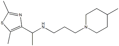 [1-(2,5-dimethyl-1,3-thiazol-4-yl)ethyl][3-(4-methylpiperidin-1-yl)propyl]amine,,结构式