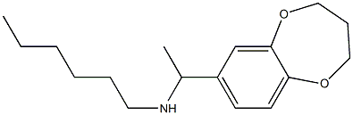 [1-(3,4-dihydro-2H-1,5-benzodioxepin-7-yl)ethyl](hexyl)amine 化学構造式