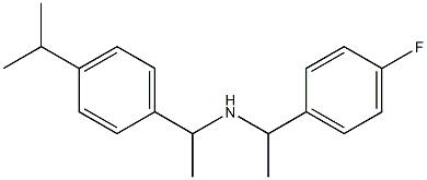 [1-(4-fluorophenyl)ethyl]({1-[4-(propan-2-yl)phenyl]ethyl})amine|