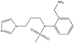 [2-(aminomethyl)phenyl]-N-[3-(1H-imidazol-1-yl)propyl]methanesulfonamide 结构式