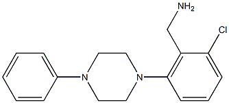 [2-chloro-6-(4-phenylpiperazin-1-yl)phenyl]methanamine 化学構造式