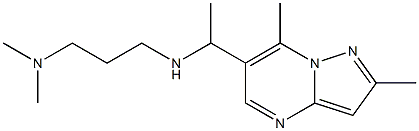 [3-(dimethylamino)propyl](1-{2,7-dimethylpyrazolo[1,5-a]pyrimidin-6-yl}ethyl)amine 化学構造式