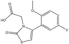 [4-(5-fluoro-2-methoxyphenyl)-2-oxo-1,3-thiazol-3(2H)-yl]acetic acid 结构式