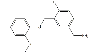 [4-fluoro-3-(2-methoxy-4-methylphenoxymethyl)phenyl]methanamine 结构式