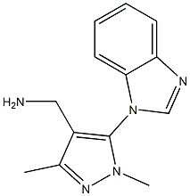 [5-(1H-1,3-benzodiazol-1-yl)-1,3-dimethyl-1H-pyrazol-4-yl]methanamine,,结构式