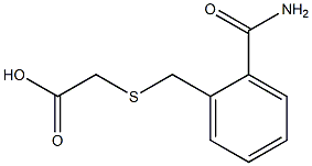 {[2-(aminocarbonyl)benzyl]thio}acetic acid 化学構造式