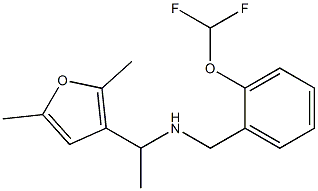 {[2-(difluoromethoxy)phenyl]methyl}[1-(2,5-dimethylfuran-3-yl)ethyl]amine,,结构式