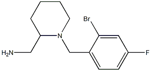 {1-[(2-bromo-4-fluorophenyl)methyl]piperidin-2-yl}methanamine Struktur