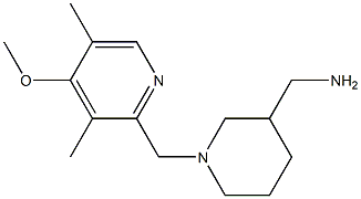 {1-[(4-methoxy-3,5-dimethylpyridin-2-yl)methyl]piperidin-3-yl}methanamine 化学構造式