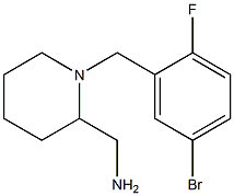 {1-[(5-bromo-2-fluorophenyl)methyl]piperidin-2-yl}methanamine Structure