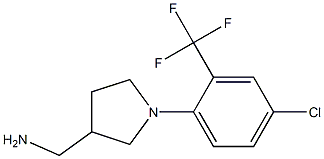 {1-[4-chloro-2-(trifluoromethyl)phenyl]pyrrolidin-3-yl}methanamine 化学構造式