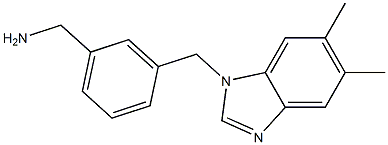 {3-[(5,6-dimethyl-1H-1,3-benzodiazol-1-yl)methyl]phenyl}methanamine,,结构式