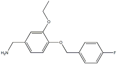 {3-ethoxy-4-[(4-fluorophenyl)methoxy]phenyl}methanamine 化学構造式