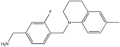 {3-fluoro-4-[(6-methyl-1,2,3,4-tetrahydroquinolin-1-yl)methyl]phenyl}methanamine,,结构式