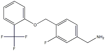 {3-fluoro-4-[2-(trifluoromethyl)phenoxymethyl]phenyl}methanamine 结构式