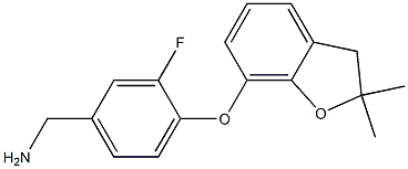 {4-[(2,2-dimethyl-2,3-dihydro-1-benzofuran-7-yl)oxy]-3-fluorophenyl}methanamine Structure