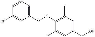 {4-[(3-chlorophenyl)methoxy]-3,5-dimethylphenyl}methanol,,结构式