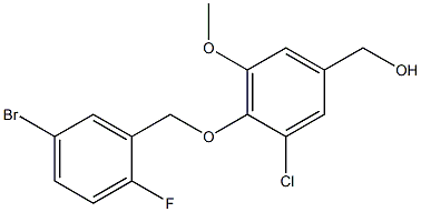 {4-[(5-bromo-2-fluorophenyl)methoxy]-3-chloro-5-methoxyphenyl}methanol,,结构式