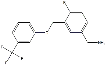 {4-fluoro-3-[3-(trifluoromethyl)phenoxymethyl]phenyl}methanamine Struktur