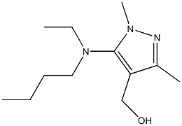 {5-[butyl(ethyl)amino]-1,3-dimethyl-1H-pyrazol-4-yl}methanol,,结构式
