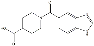 1-(1H-benzimidazol-5-ylcarbonyl)piperidine-4-carboxylic acid 结构式