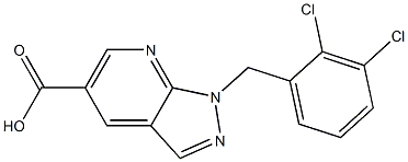 1-(2,3-dichlorobenzyl)-1H-pyrazolo[3,4-b]pyridine-5-carboxylic acid Structure