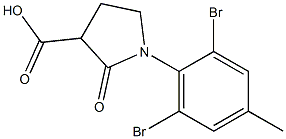 1-(2,6-dibromo-4-methylphenyl)-2-oxopyrrolidine-3-carboxylic acid Struktur