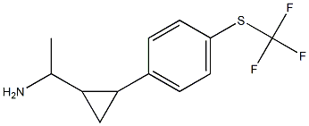 1-(2-{4-[(trifluoromethyl)sulfanyl]phenyl}cyclopropyl)ethan-1-amine Struktur