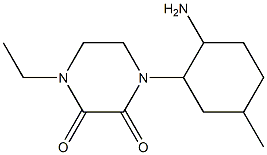 1-(2-amino-5-methylcyclohexyl)-4-ethylpiperazine-2,3-dione Struktur