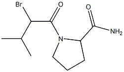 1-(2-bromo-3-methylbutanoyl)pyrrolidine-2-carboxamide Struktur