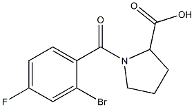 1-(2-bromo-4-fluorobenzoyl)pyrrolidine-2-carboxylic acid 结构式