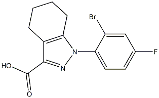 1-(2-bromo-4-fluorophenyl)-4,5,6,7-tetrahydro-1H-indazole-3-carboxylic acid 化学構造式