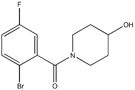 1-(2-bromo-5-fluorobenzoyl)piperidin-4-ol 化学構造式