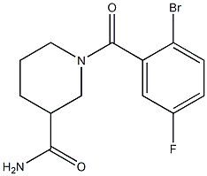 1-(2-bromo-5-fluorobenzoyl)piperidine-3-carboxamide,,结构式